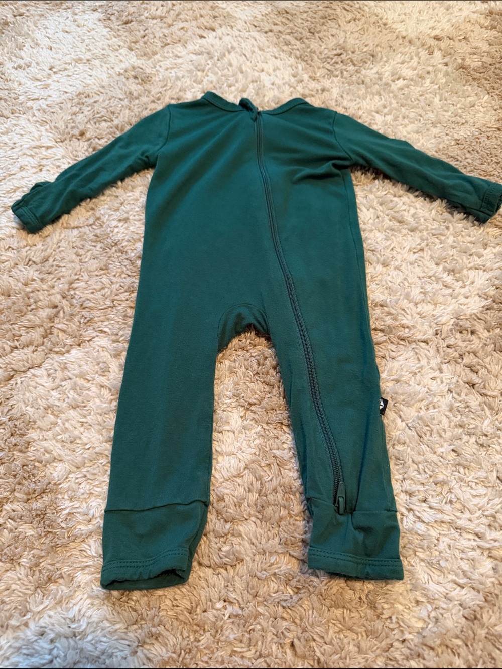 Kyte BABY Forest Green Long Sleeve Zip One-Piece